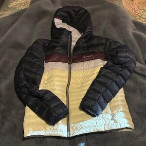 Cotopaxi Fuego: Midnight Blue, Burgundy, Lilac Puffer Jacket